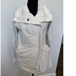 Lululemon Gratitude French Terry Long Sleeve Wrap Jacket Heather Gray White